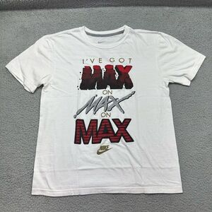 Nike Air Max on Max White Graphic Print Large Regular Fit 100% Cotton T-shirt